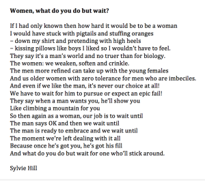 Women what do you do but wait